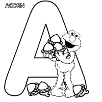 A coloring page of sesame street